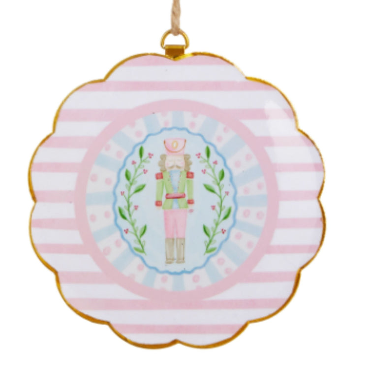 PASTEL NUTCRACKER SCALLOPED FRAME ORNAMENT