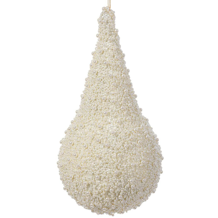 ESFERA DE GOTA CON PERLAS BLANCAS DE 13"