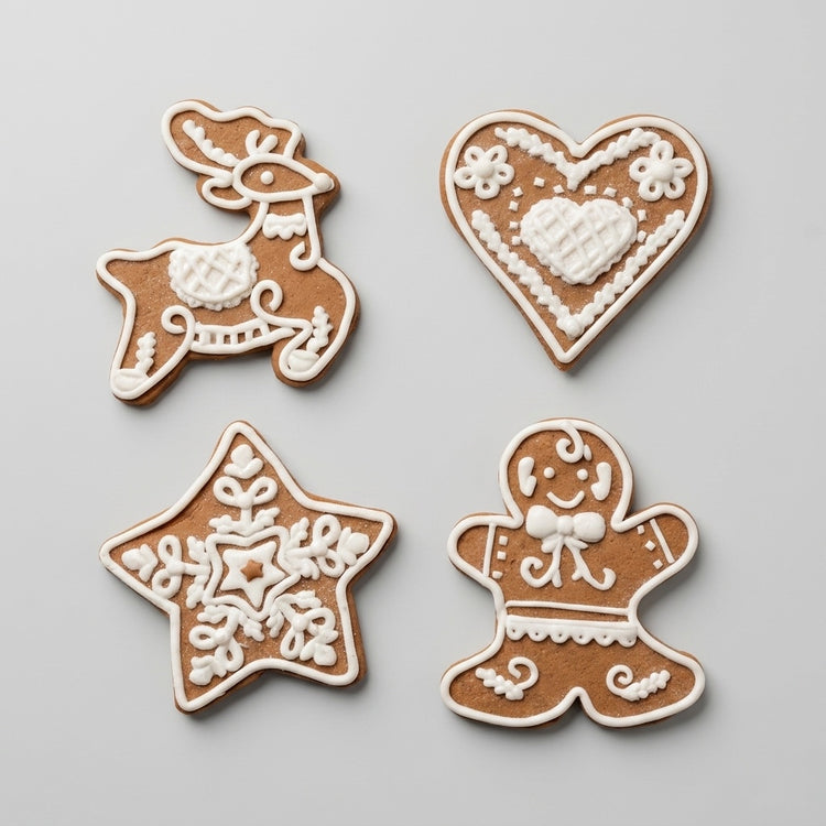 BOX OF GINGERBREAD ORNAMENTS 4.75"