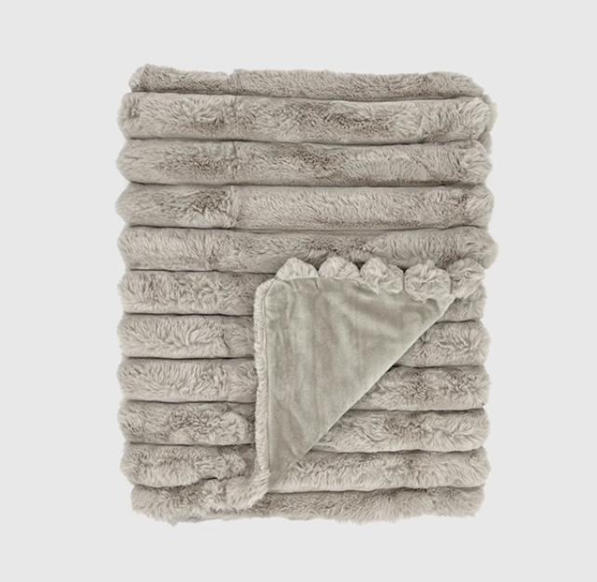 COBIJAS FAUX FUR PUFFY EN COLORES OLIVO, NEGRO Y BEIGE