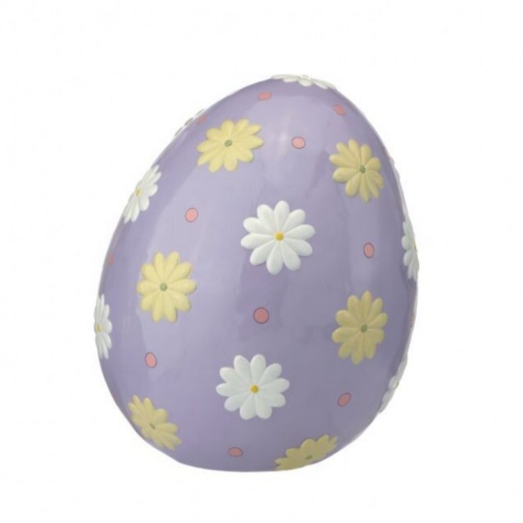 HUEVO MORADO DE PASCUA CON FLORES