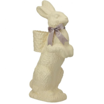 CONEJO DE CHOCOLATE BLANCO CON CANASTA