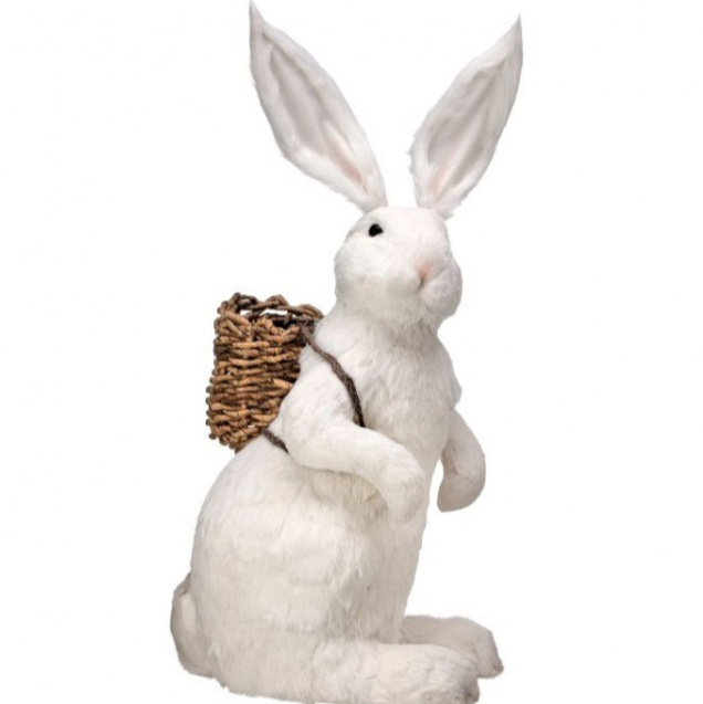 CONEJO DE PASCUA CON CANASTA Y MOCHILA