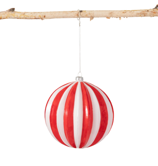 ESFERA DE RAYAS ROJA CON BLANCO