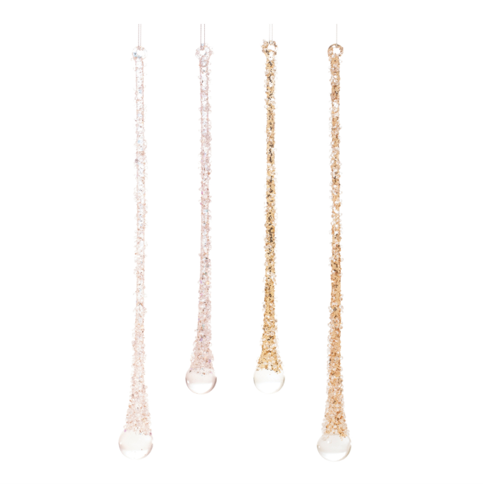SET DE 4 ADORNOS COLGANTES DE VIDRIO