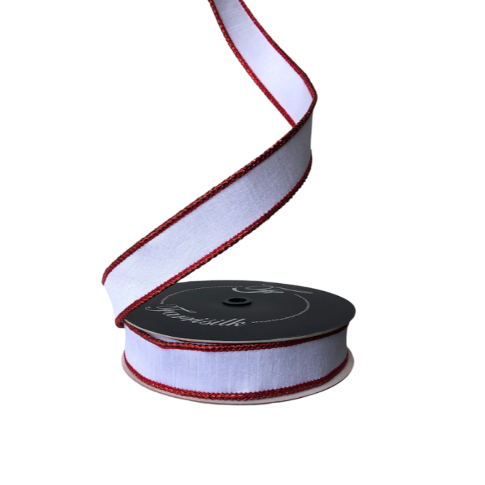 LISTÓN LUSTER CORD ROJO Y BLANCO