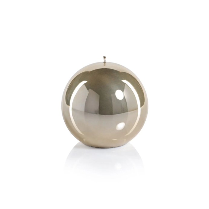 VELA DE ESFERA METÁLICA DORADO PERLA MATE