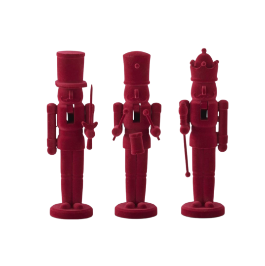 CASCANUECES ROJOS DE TERCIOPELO - TRES ESTILOS