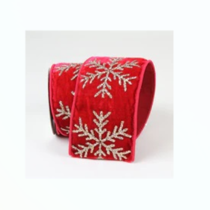 LISTON ROJO CON SNOWFLAKE