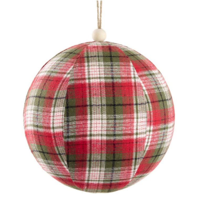PLAID BALL ORNAMENT 10"