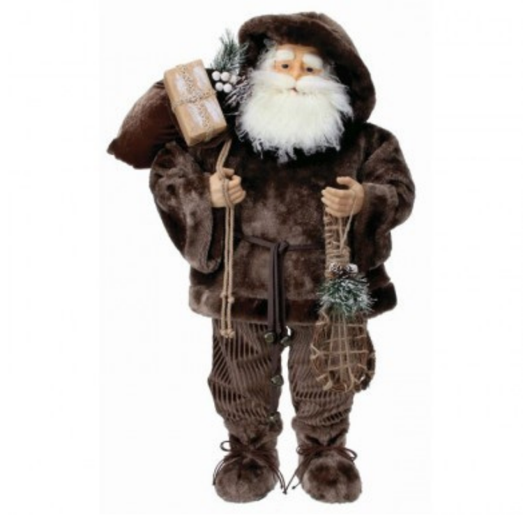 FUR LODGE SANTA W/SNOW SHOES 36"