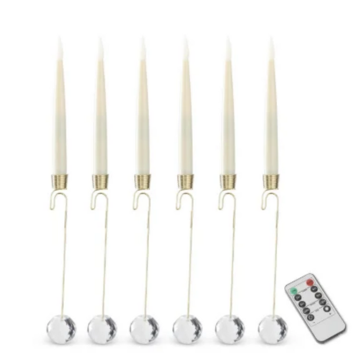 Glass pendant hanging cream led set of 6