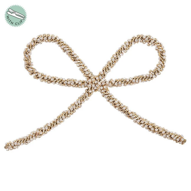 DIAMOND BOW W/CLIP GOLD 8"