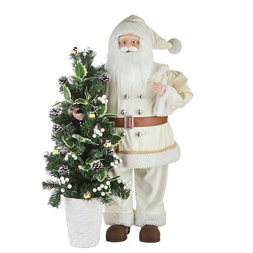 SANTA BLANCO CON ARBOL DE NAVIDAD