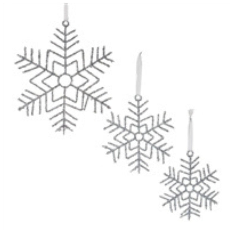 JUEGO DE 3 ADORNOS DE COPO DE NIEVE