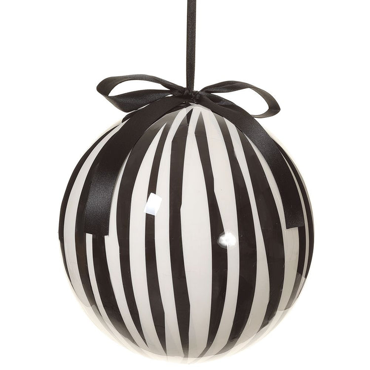 ESFERA DE ACRILICO BLANCO CON NEGRO CON LISTON