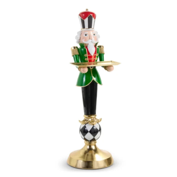 NUTCRACKER ON HARLEQUIN STAND BUTLER 42"