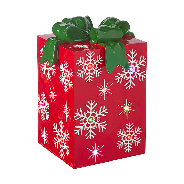 REGALO ROJO CON LUCES PUEDE ESTAR EXTERIOR O INTERI0R