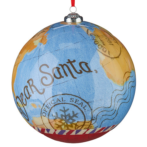 ESFERA DE MAPA Y MENSAJE "DEAR SANTA"