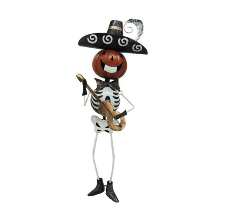 ESQUELETO CALABAZA MARIACHI CON INSTRUMENTO MUSICAL