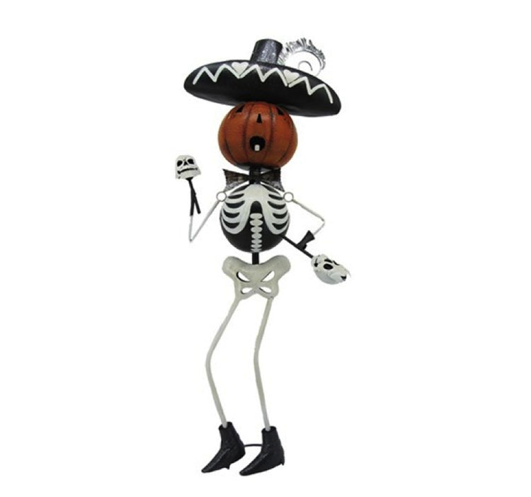 ESQUELETO CALABAZA MARIACHI CON INSTRUMENTO MUSICAL