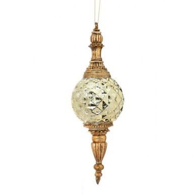 FINIAL CON GLITTER EN GRIS O DORADO.