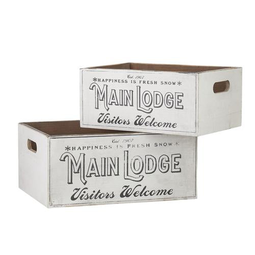 SET DE 2 CAJAS DE MADERA BLANCA