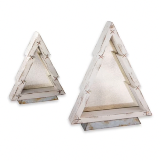 SET DE 2 PINOS DE MADERA CON ESPEJO