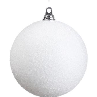 ESFERA DECORATIVA BLANCA CON NIEVE
