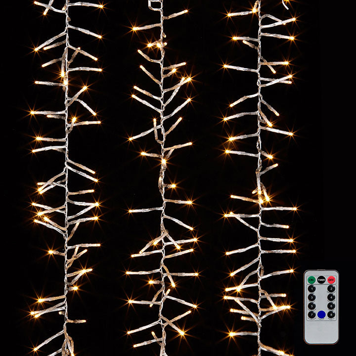SERIE DE LUCES CLUSTER CLEAR WIRE C/300