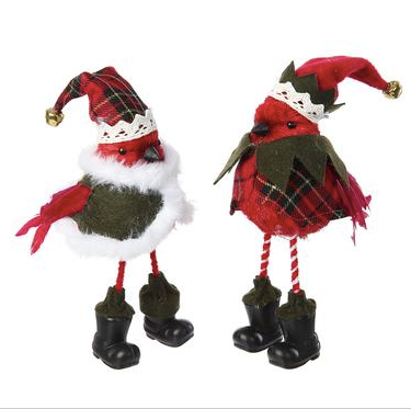 SET DE 2 PAJARITOS ROJOS CON VERDE