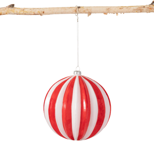 ESFERA DE RAYAS ROJA CON BLANCO