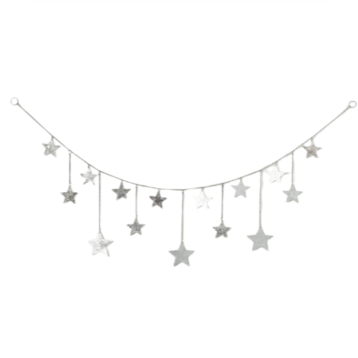 GUÍRNALDA DE ESTRELLAS PLATEADA