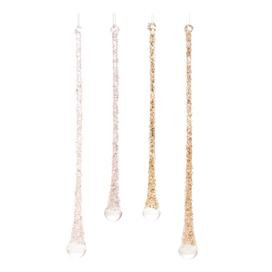 SET DE 4 ADORNOS COLGANTES DE VIDRIO