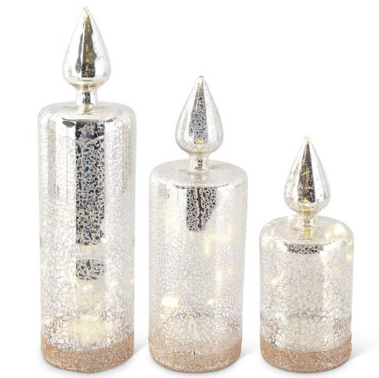 SET DE 3 VELAS LED DE VIDRIO MERCURY
