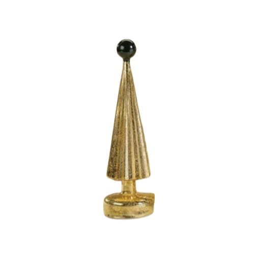 ÁRBOL LED CON COPETE DE ESFERA DORADO CON VERDE