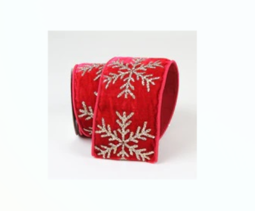 LISTON ROJO CON SNOWFLAKE