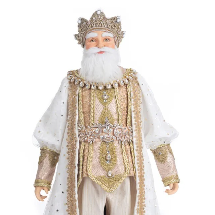 32" SANTA CON DETALLES DORADOS CON BLANCO