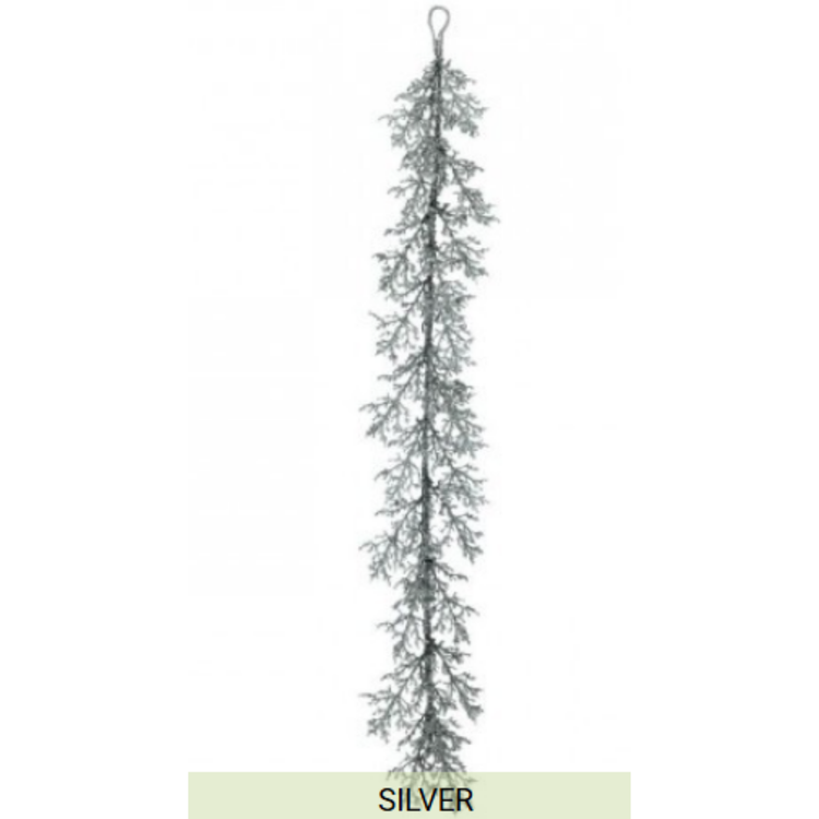 PREMIUM ICE/ GLITTED SPRAY GARLAND 60"