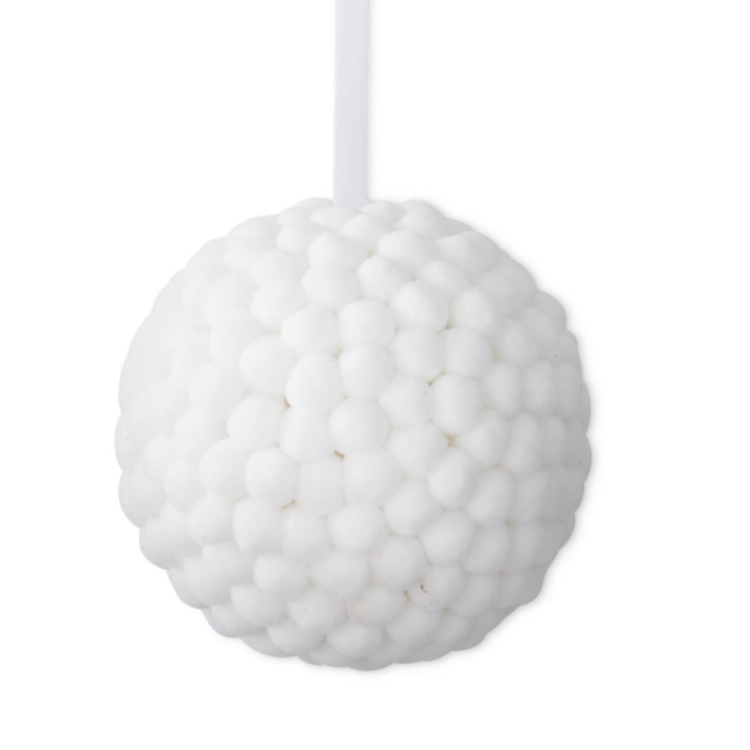 WHITE POMPOM 4"
