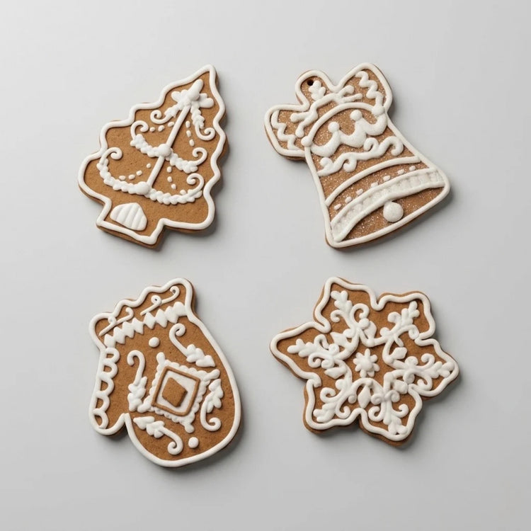 BOX OF GINGERBREAD ORNAMENTS 4.75"