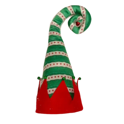 SOMBRERO DE ELFO VERDE CON ROJO