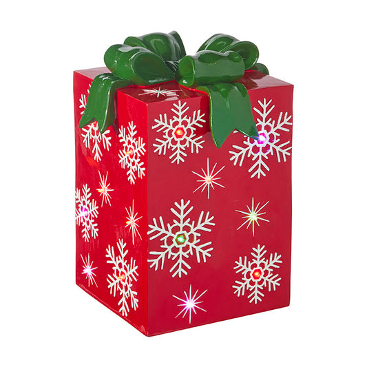 REGALO ROJO CON LUCES PUEDE ESTAR EXTERIOR O INTERI0R