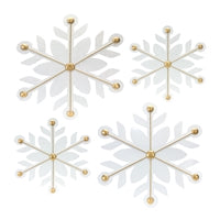 SET DE 2 COPOS DE NIEVE BLANCO CON DORADO